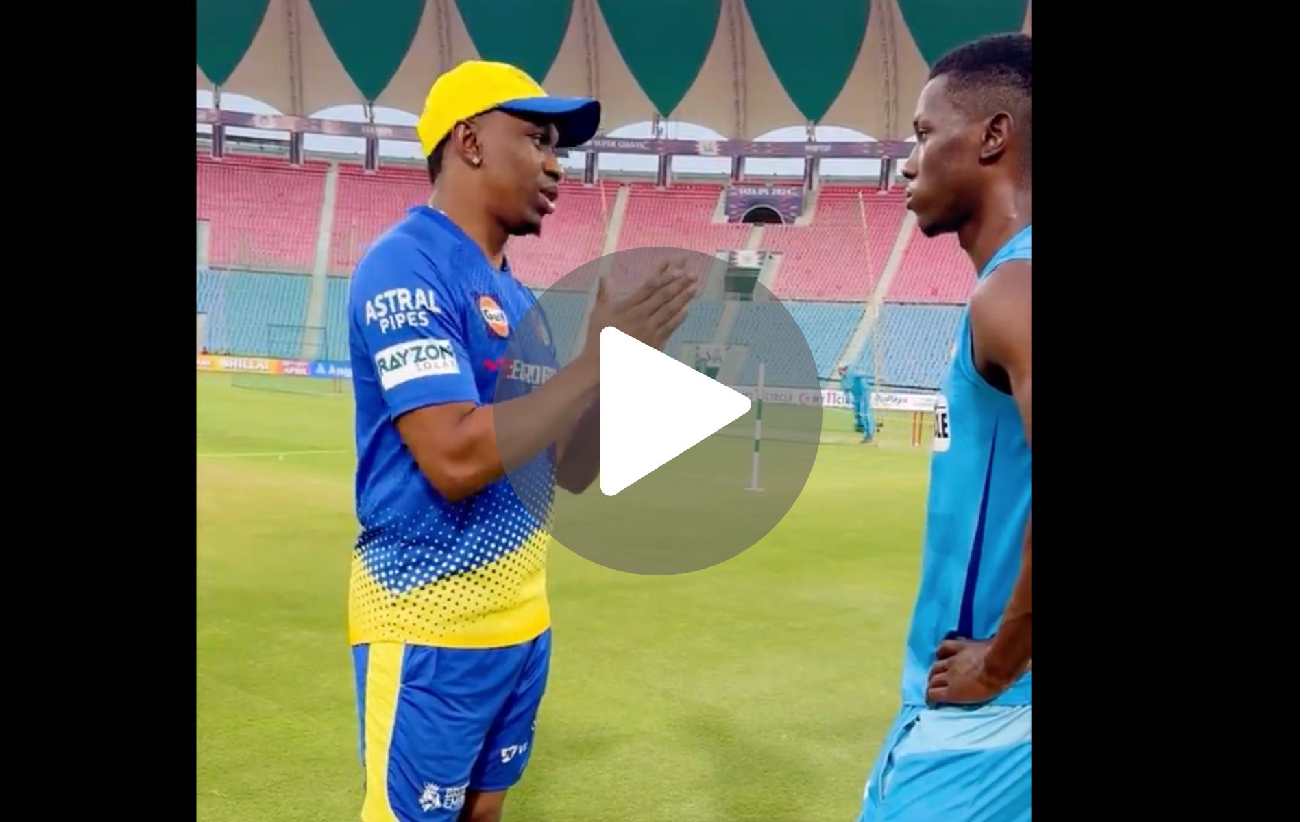 [Watch] Bravo Gives Secret Yorker Mantra To Shamar Joseph Ahead Of LSG-CSK Clash